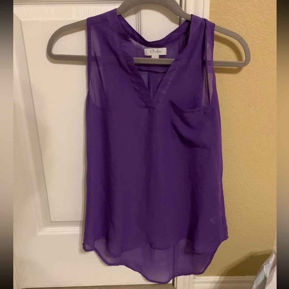 Juniors Curfew Purple Blouse Tank Top Size Small